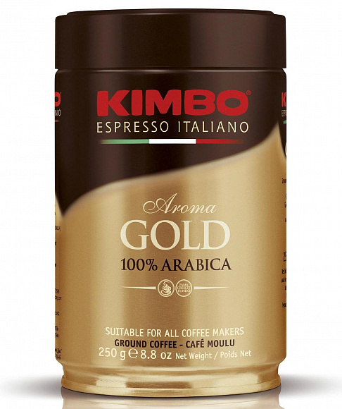 Кофе "Kimbo" Aroma Gold 100% Arabica, 250г молотый, ж/банка