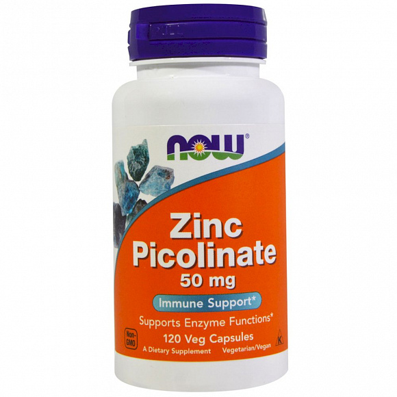 NOW Zink Picolinate (Цинк) 50 мг. 120 кап.