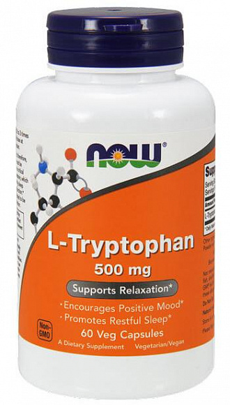 NOW L-Tryptophan (триптофан) 500 мг. 60 кап.