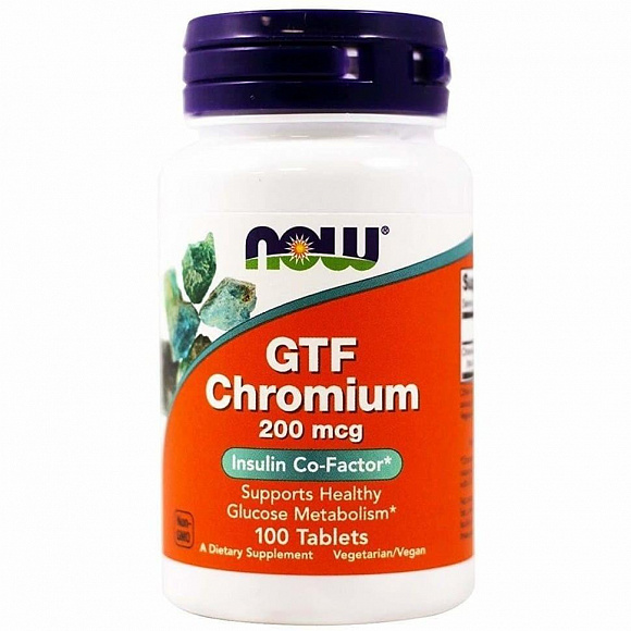 NOW GTF Chromium (хром) 200 mсg. 100 кап.