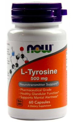 NOW L-Tyrosine (тирозин) 500 мг. 60 кап.