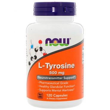 NOW L-Tyrosine (тирозин) 500 мг. 120 кап.