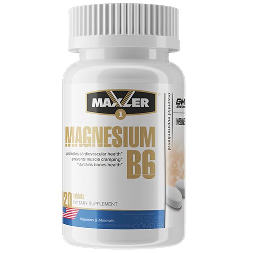 Maxler Magnesium B6 (магний + вит. В6) 120 таб.