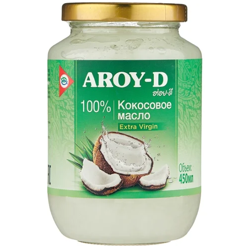 Масло кокосовое extra virgin "AROY-D",  450 мл.
