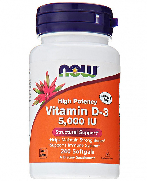 NOW Vitamin D3 (вит. Д3) 5000 IU 240 кап.