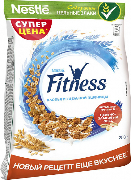 Завтрак Nestle Fitness хлопья из цельной пшеницы 250 гр.