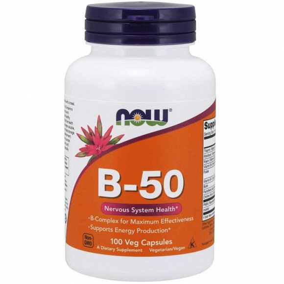 Витамины NOW Vitamin B-50 Complex 100 кап.