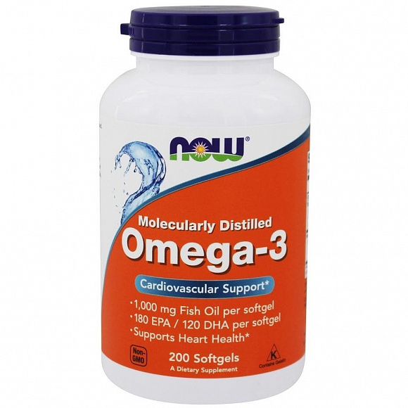 Now Omega-3 Fish Oil (рыбий жир) 1000 мг. 120 кап.