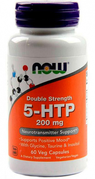 NOW 5-HTP (5 гидрокситриптофан) 200 мг. 60 кап.
