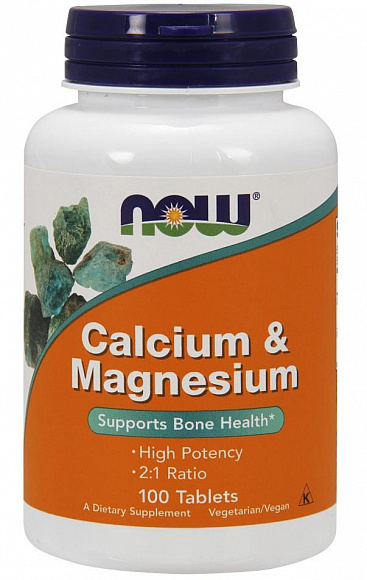 NOW Calcium & Magnesium (кальций - магний) 500/250mg 100 таб.