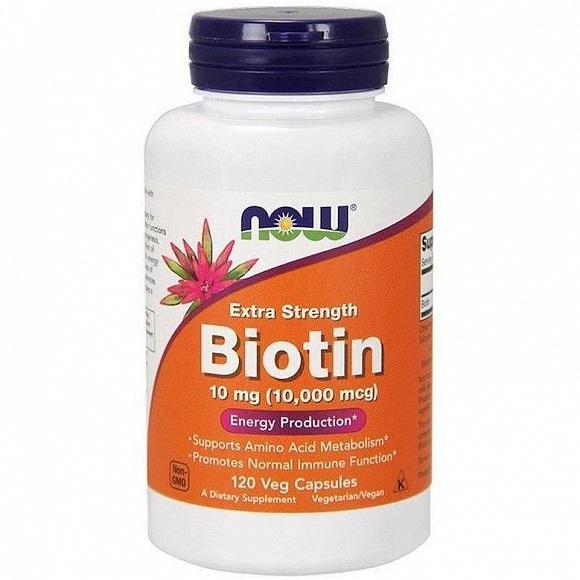 NOW Biotin (биотин, вит. Б7) 10 mg 120 таб.