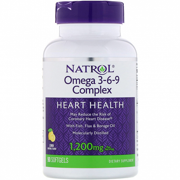 Natrol Omega-3-6-9 Complex 1200 мг. 90 кап.