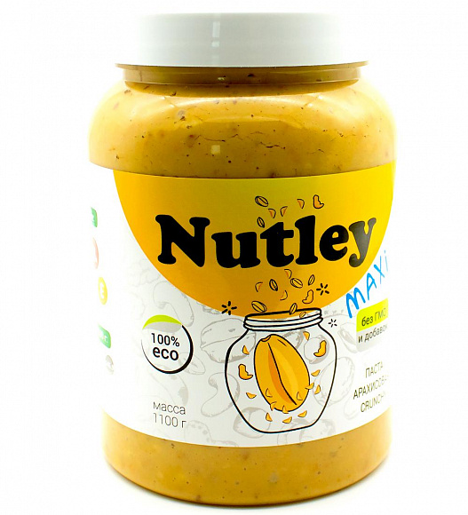 Паста арахисовая Nutley хрустящая "Crunchy" 1000 гр.