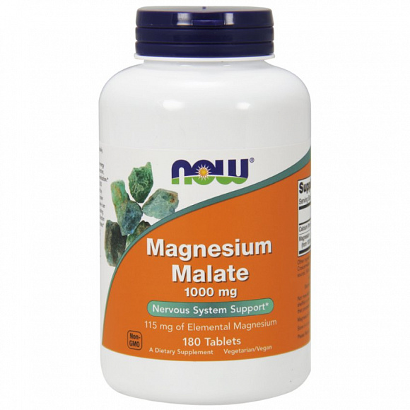NOW Magnesium Malate (Магний) 100 mg. 180 таб.