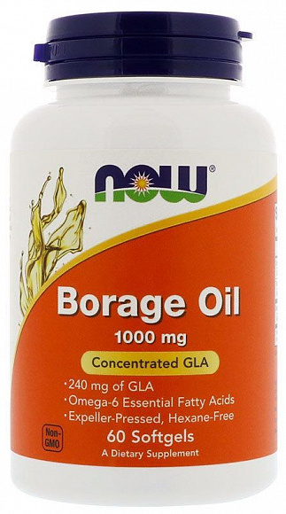 NOW Borage Oil (масло Бурачника) 1000 мг. 60 кап.
