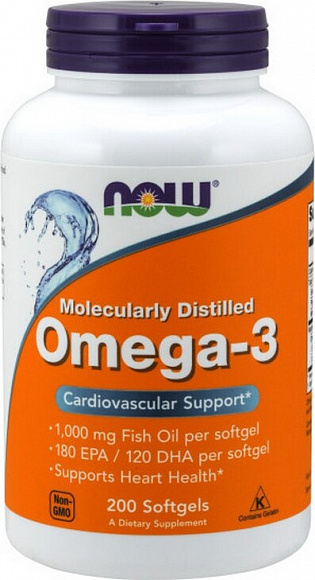 Now Omega-3 Fish Oil (рыбий жир) 1000 мг. 200 кап.