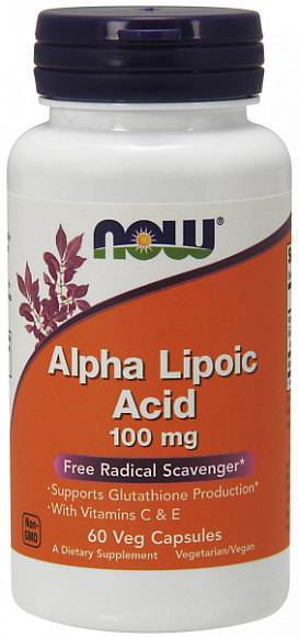 NOW Alpha Lipotic Asid (альфа-липоевая кислота) 100 мг. 60 кап.