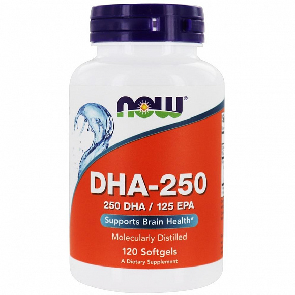 NOW DHA-250 (докозагексаеновая кислота) 500 мг. 120 кап.